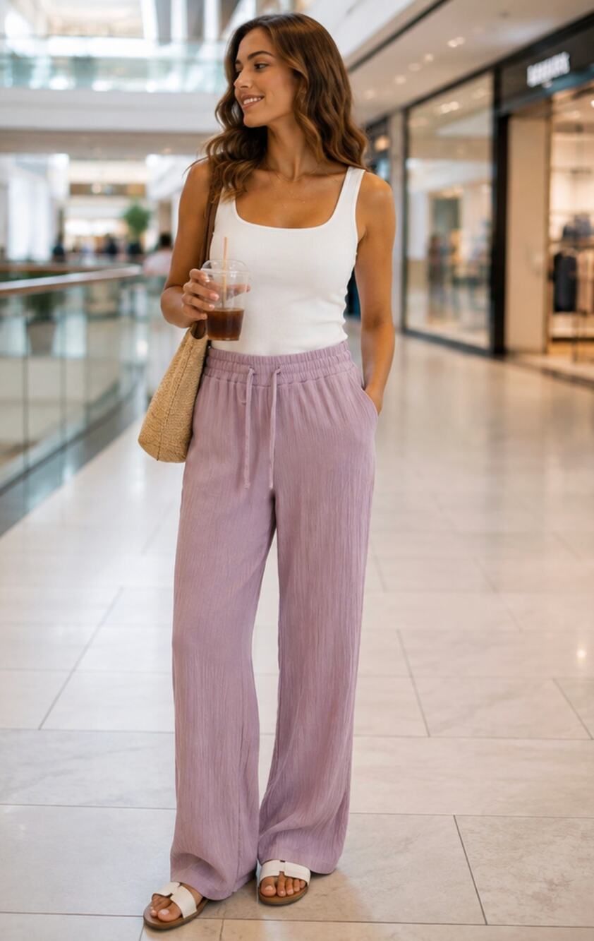 Lulu's Womens Crepe Wide Leg Pants Pink Size Small
